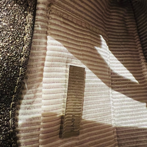 Lauren Merkin Dark silver pebbled leather clutch bag. - Picture 5 of 8